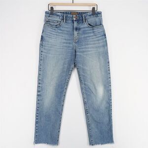 Porter Blue Rebel Straight Jeans Womens 28‎ Blue Distressed Stretch Ankle Fray